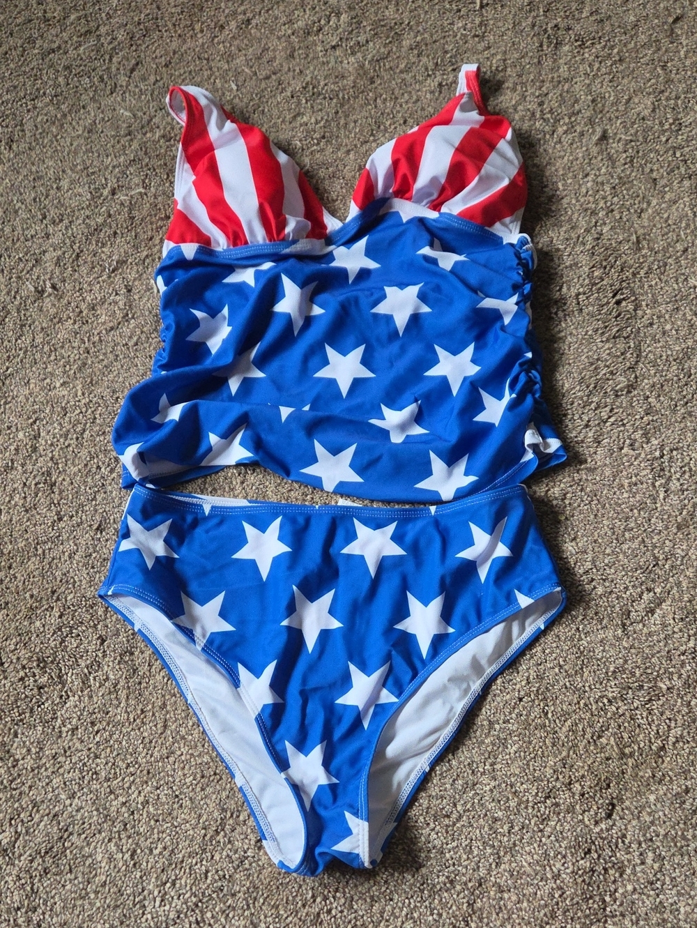 Source Unknown Red, White & Blue Star Two-Piece Tankini